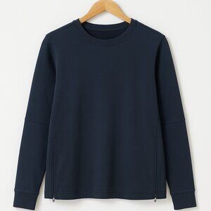 Lululemon Men’s Navy Terry Fleece Crewneck Sweatshirt w/ Side Zip Vents